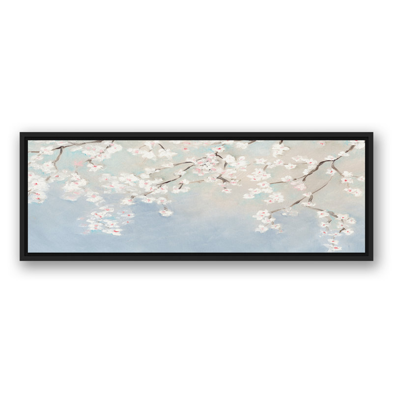 «White Cherry Blossoms», reproduction sur toile encadrée, H 13,75 po x l 37,75 po