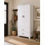 Armoire en bois massif avec 2 tiroirs en blanc massif teinté-149423770