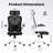 White & Black Ergonomic Office Chair, Home Office Desk Chair, With Headrest, High Back Computer Chair, Armrests And Adjustable Lumbar Support For Home Office Study Room-396486439-396486441