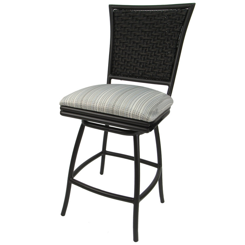 Powder Coated Aluminum Outdoor 26.00'' Counter Stool, Gray
