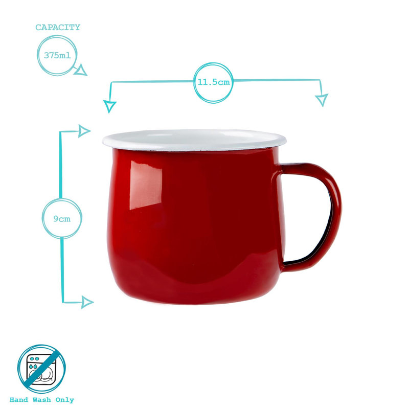 Enamelware Camping Mug, Red/White, 12