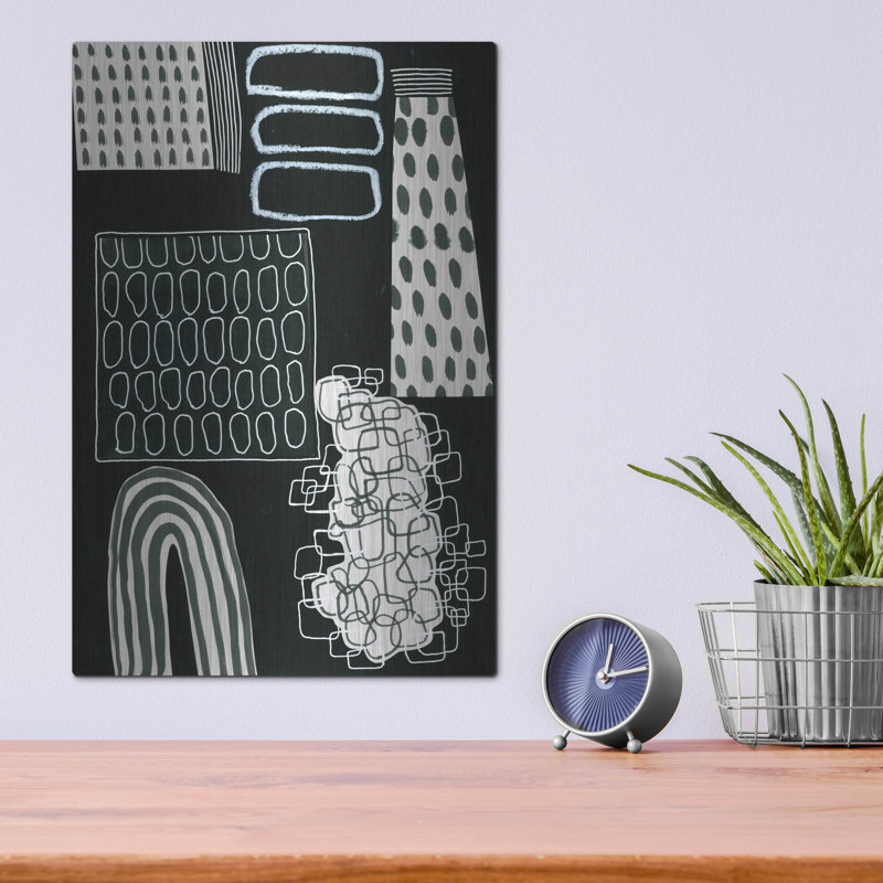 «B&W Fun VII» par Regina Moore, art mural en métal, H 16 po x l 12 po