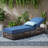 Hand-Woven Rattan 6-Position Adjustable Outdoor Chaise Lounge with 5" Thick Olefin Cushion for Patio & Poolside-1262902020