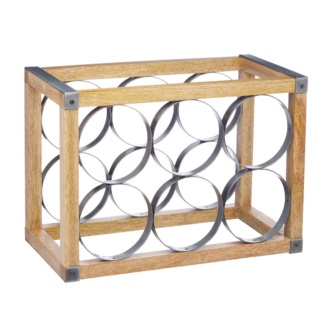Industrial Kitchen 6 Bottle Tabletop/Countertop Wine Bottle Rack in Brown