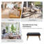 Repose-pieds Anahli Modern en cuir véritable l 36,25 po avec pieds en bois massif-1930875689