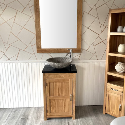 Scranton 515mm Single Bathroom Vanity with Vessel Stone Basin
