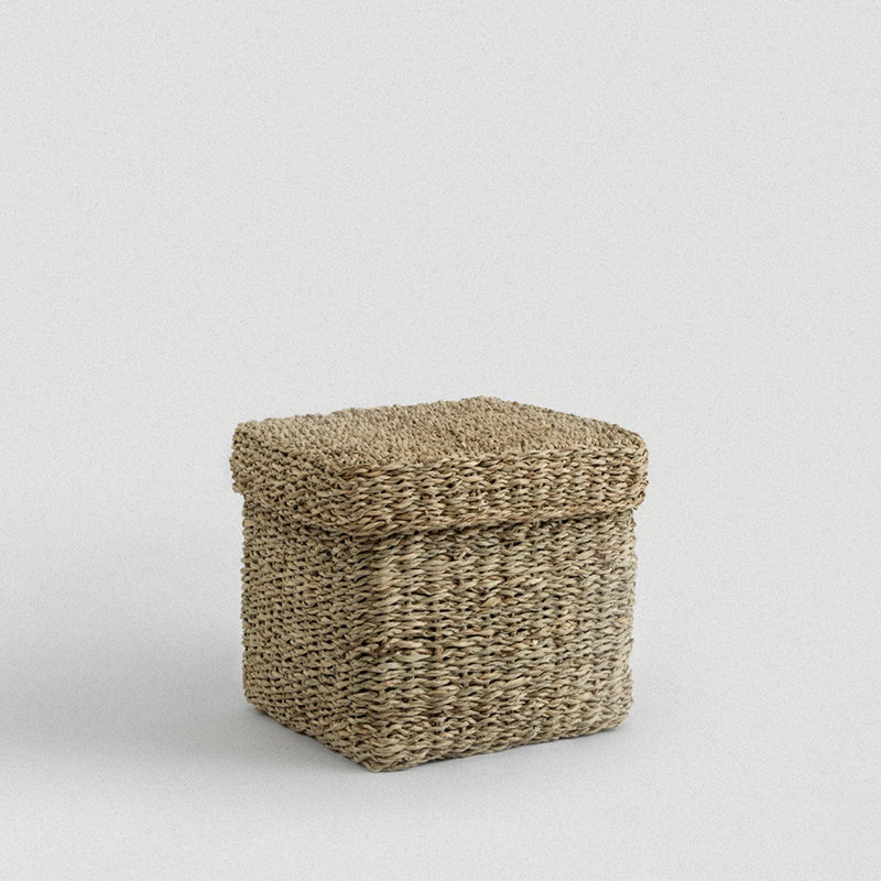 Gaya Seagrass Basket Box with Lid - Small, 10 pt