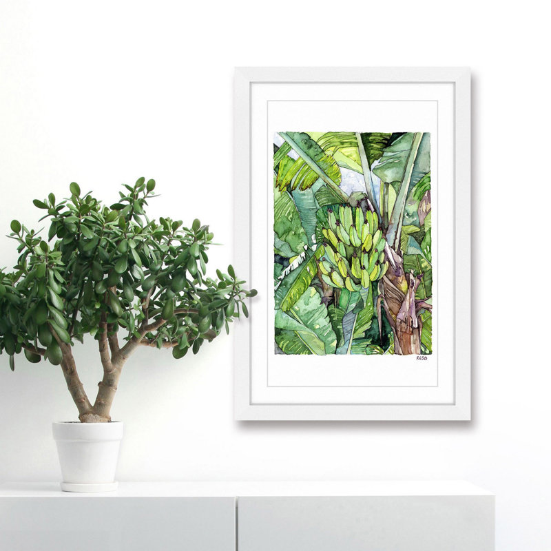 « banane tree » par rachel byler, reproduction d’art sur papier encadrée, H 45 po x l 30 po x P 1,5 po
