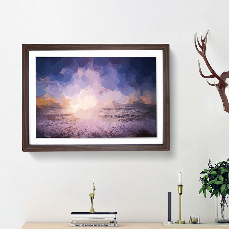 Beach in San Diego California in Abstract - Picture Frame Photograph Print, Walnut Framed, 36cm H x 48cm W x 2cm D