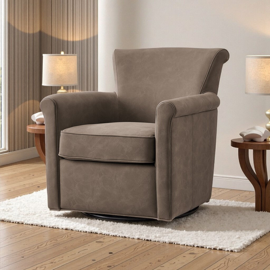 Belmont Swivel Club Chair, Espresso
