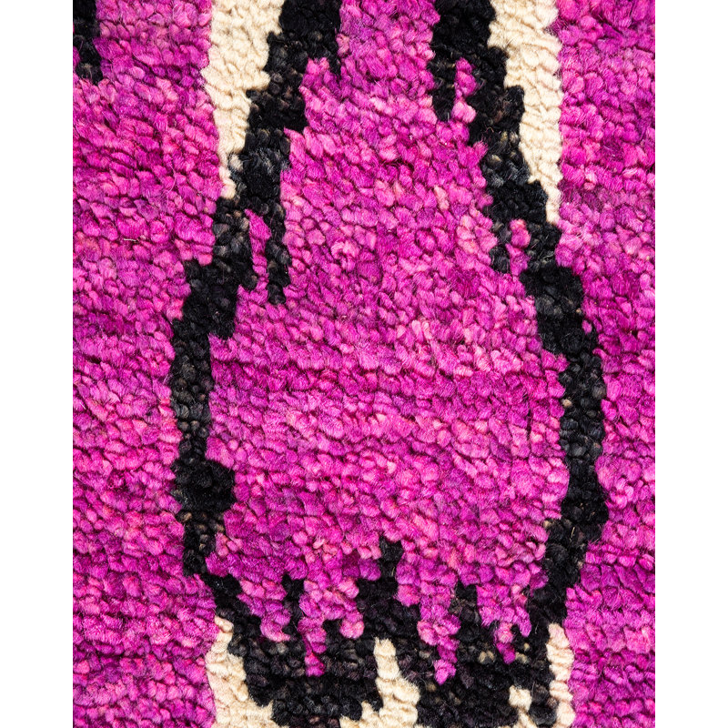 Hand-Knotted Multicolor Wool Ikat Print Area Rug 10' x 14'
