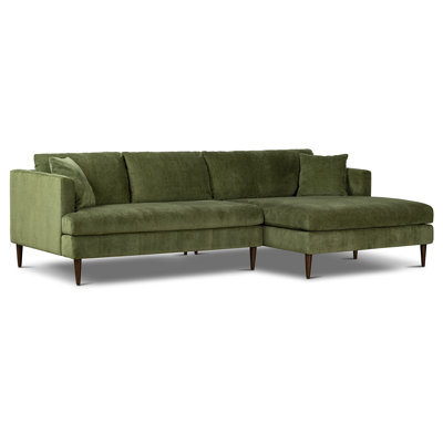 Lucreshia Velvet Sectional Sofa with Extra-Wide Chaise