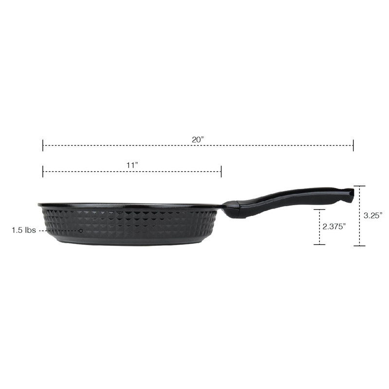 Glossy Diamond Design Non-Stick Induction Frying Pan, 28 cm