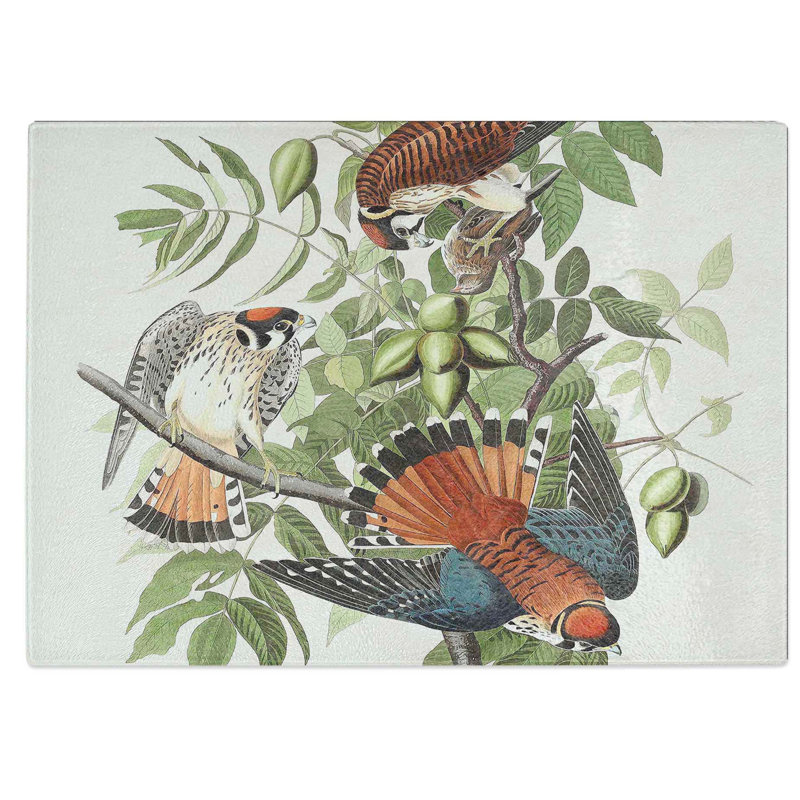 Tempered Glass American Sparrow Hawks Chopping Board, 28.5 cm W x 20 cm L