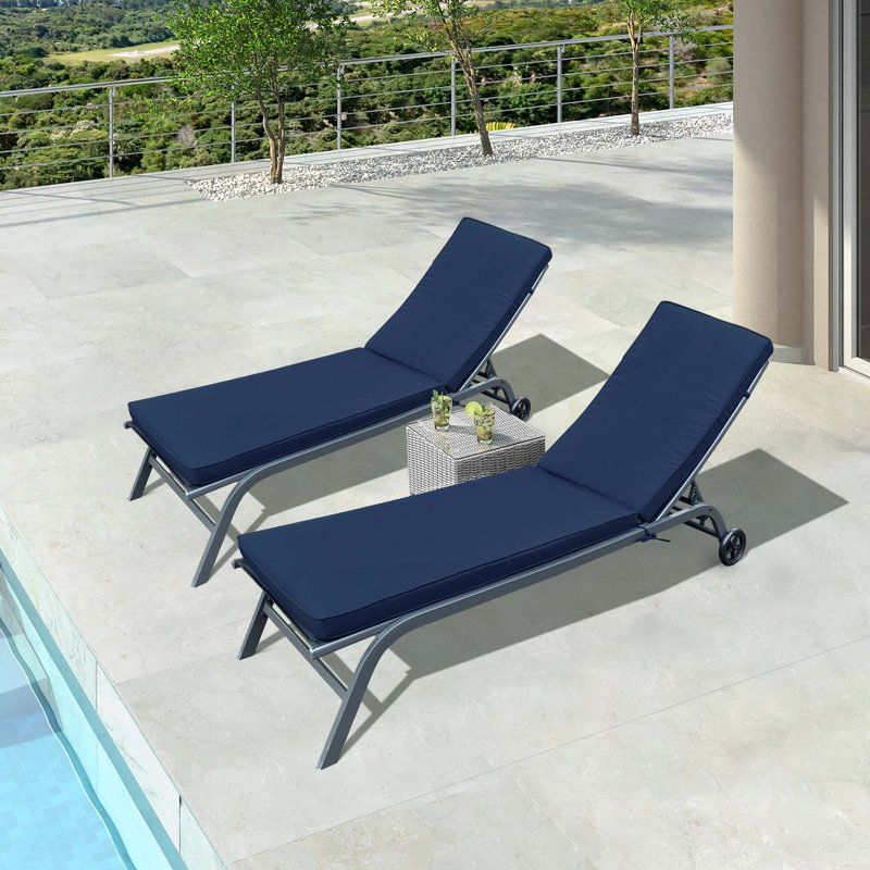 Ensemble de 2 coussins de chaise longue pour l'extérieur