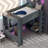 Wood Gaming Loft Bed with Desk, Multi-storage Shelves, LED and Charging Station, Dark Gray-1639059981