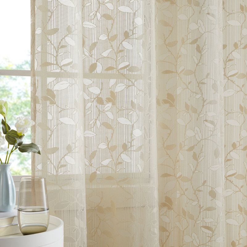 Eriah Floral Swag 60" Window Valance, Linen Taupe