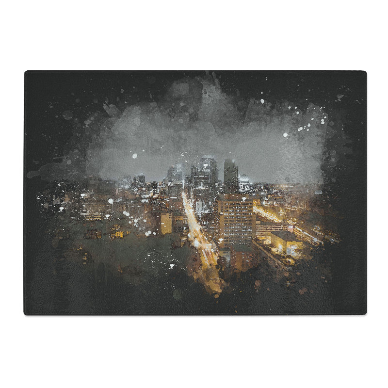 Montreal Skyline Vol.3 Paint Splash Chopping Board, 20cm W x 28.5cm L