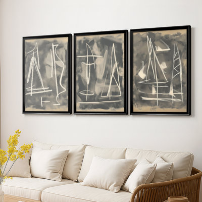 Série ABSTRACT DCCD - Toile tendue avec châssis sur mesure - 3 pièces