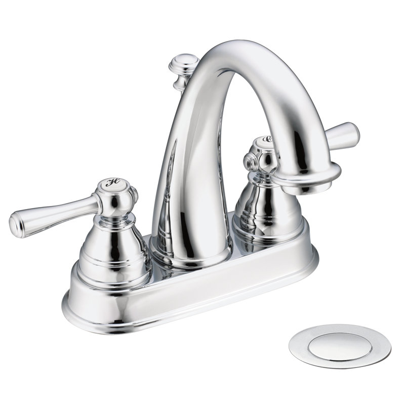 Robinet de salle de bain central à deux poignées Kingsley, Chrome