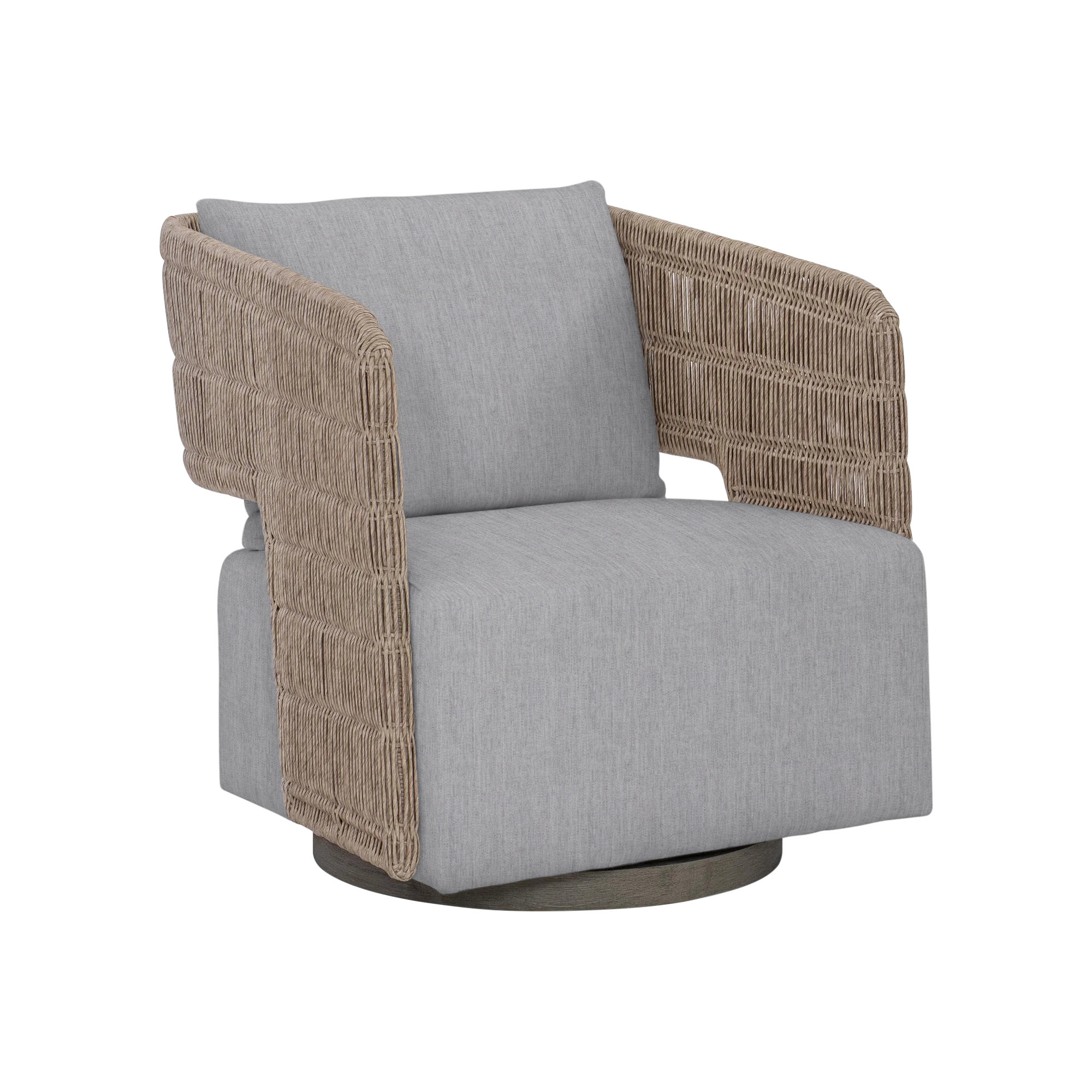 Maldives Swivel Patio Chair with Cushions, Canvas Granite Sunbrella® Canvas