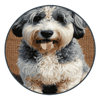 Washable Barbet Dogs Area Rug