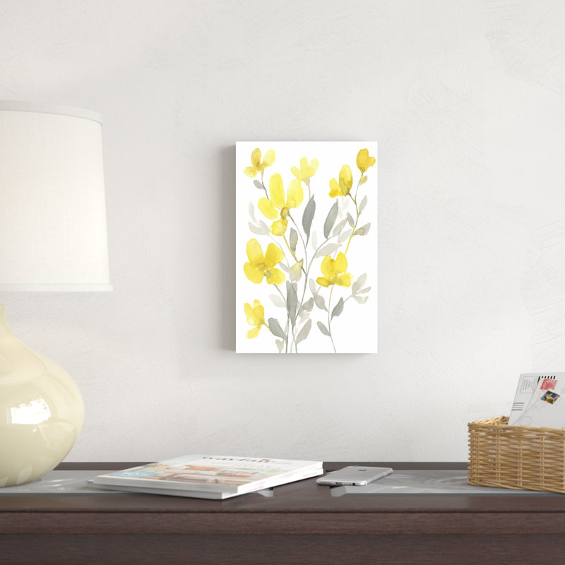 Jardin jaune et gris I, H 12 po x l 8 po x P 1,25 po
