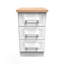 Fully Assembled St. George 3 Drawer Bedside Table
