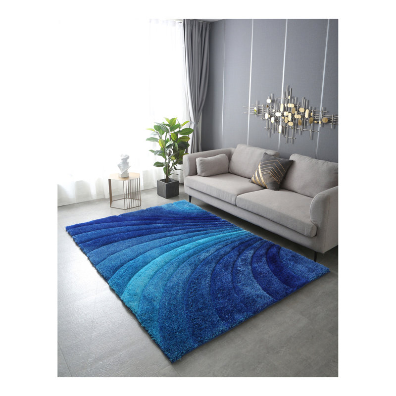Tapis touffeté à la main «3D Shaggy», Rectangulaire 2 pi x 3 pi