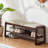  Solid Wood Shoe Bench with Cushion, 2-Tier Entryway Storage Bench-1470296802-1462566187