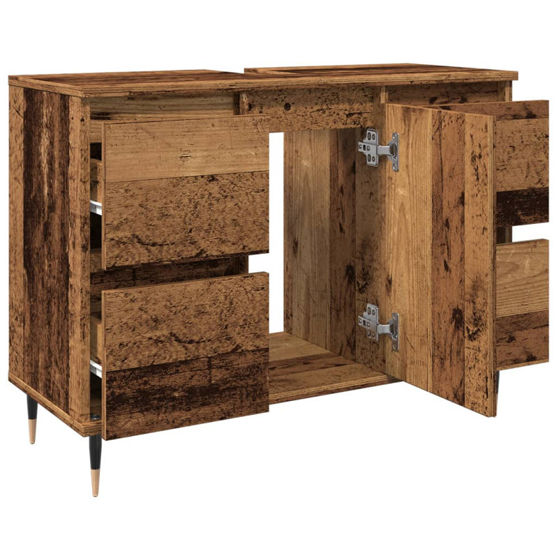 Leonville Freestanding Bathroom Cabinet, Old Wood