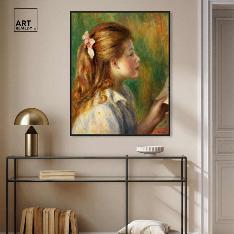 «Reading Canvas Vintage Classic Portrait» par Art Remedy, Cadre noir, H 21 po x l 17 po