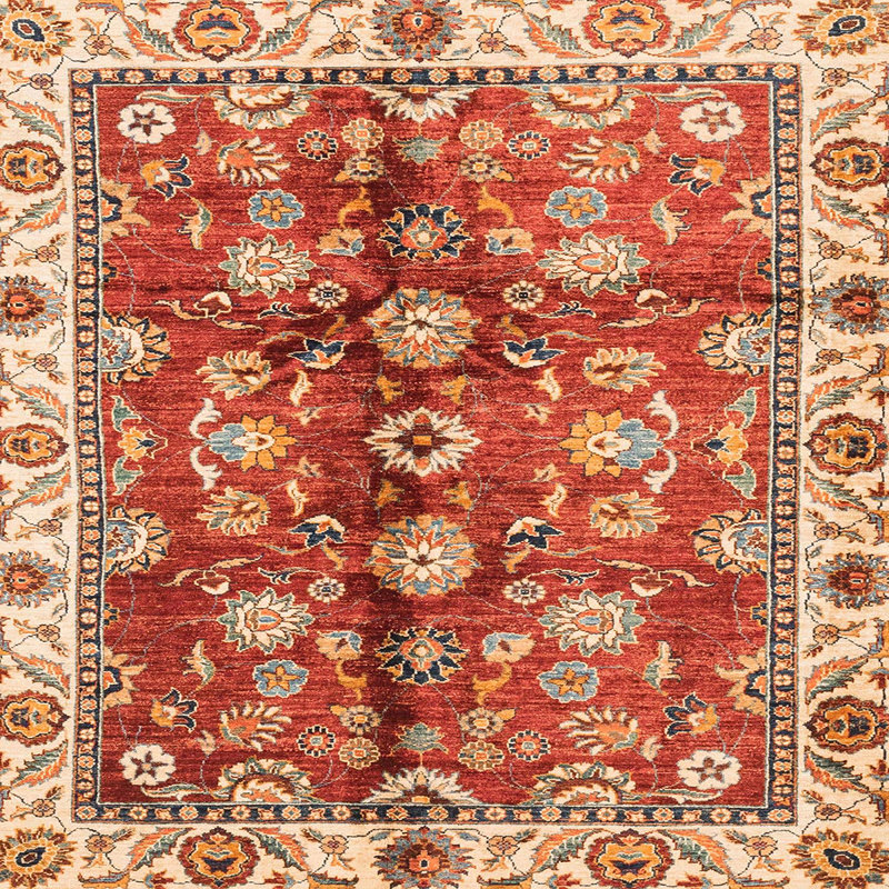 Tapis abstrait moderne 3374, Carré 5 pi