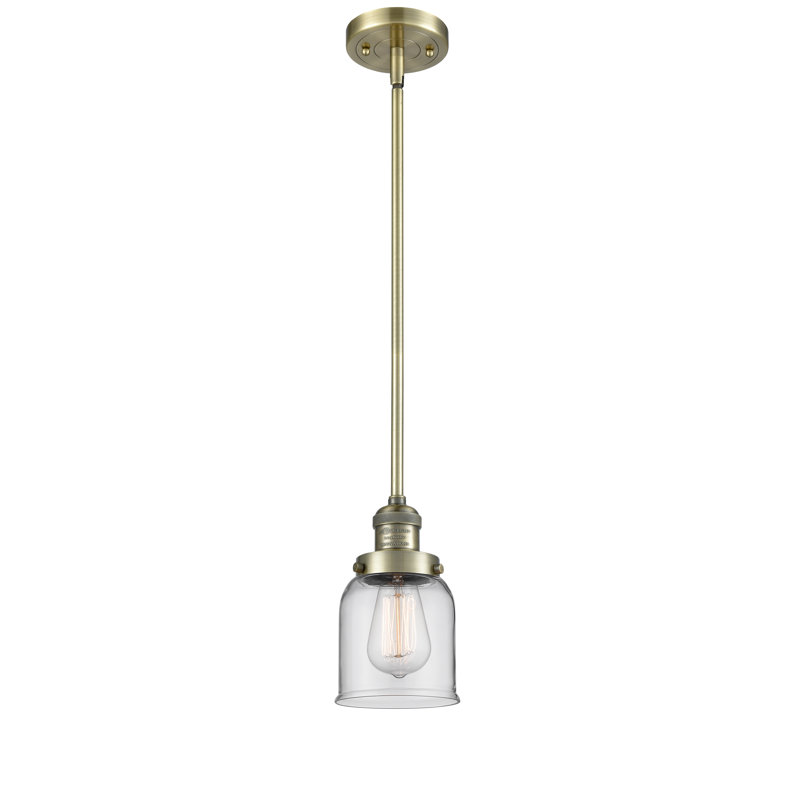 Hardison 1 - Light Single Pendant, Clear, Antique Brass
