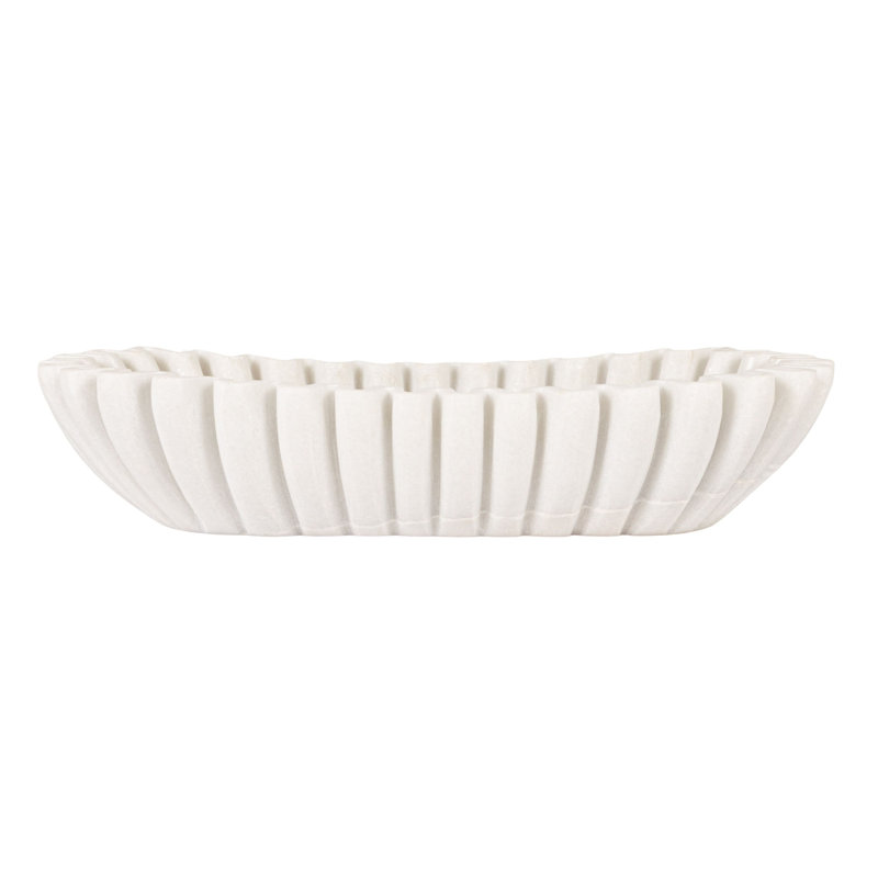 Pietra Marble Oval Ruffle Bowl