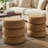 Modern Round Velvet Storage Ottomans (Set Of 2）-1144471468