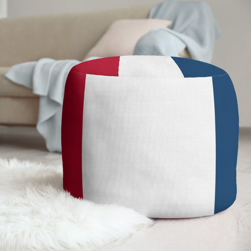 repose-pieds rond 20,5", Red/White/Navy Blue