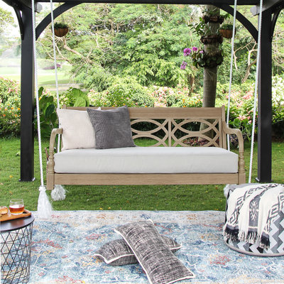 Dexter Mahogany Solid Wood Porch Swing & Reviews | Birch Lane