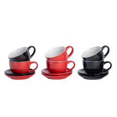 Argon Tableware Argon Tableware - Glass Cappuccino Cup & Saucer Set - 260ml  - Clear, Wayfair.co.uk