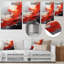 Red Chaos Unleashed II - Abstract Collages, art mural en métal-829983206