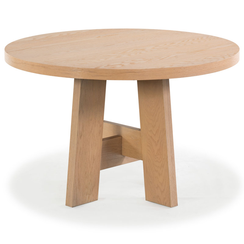 Beverley Round Wood 47 Inch Dining Table, Oak