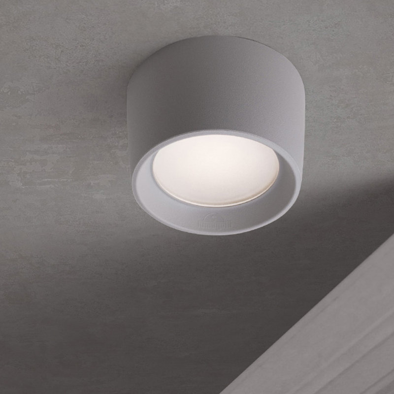 1 - Bulb Outdoor Flush Mount, Gray