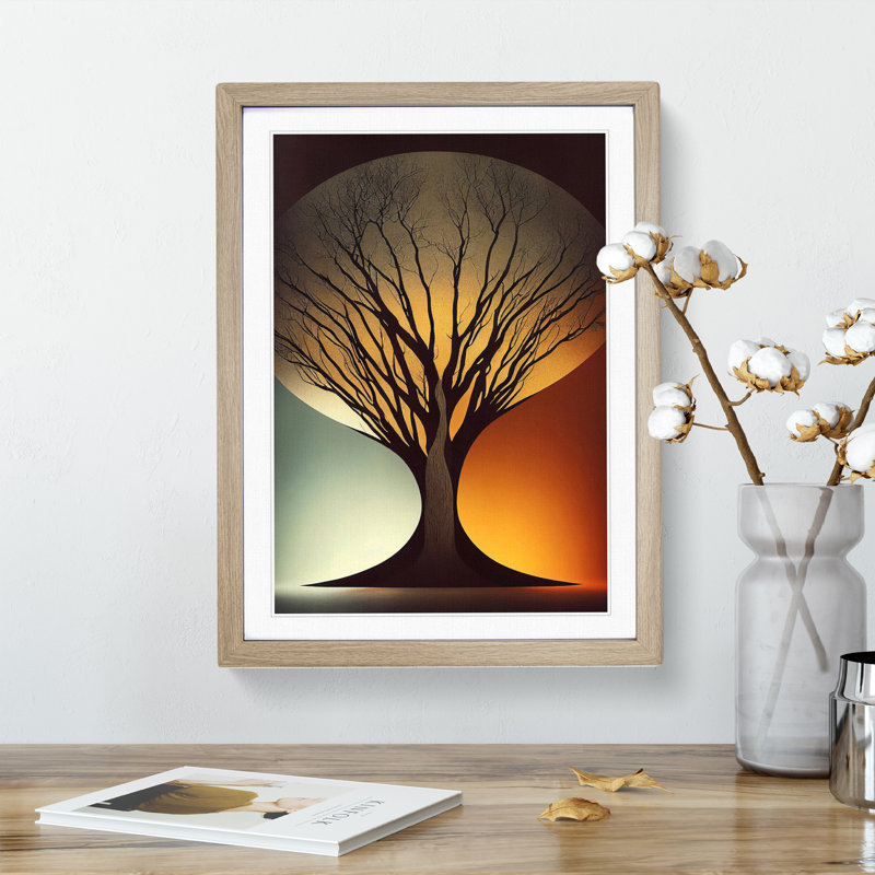 Classical Tree No.1 - Framed Print, 46cm H x 34cm W x 2cm D, Oak