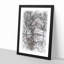 Reflection Of The Pink Blossom Trees Sketch - Single Picture Frame Print on MDF-57078359-57078355