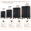 Ensemble de valises 6 pièces Hardshell, valises extensibles légères à deux roues, verrou TSA pour hommes femmes