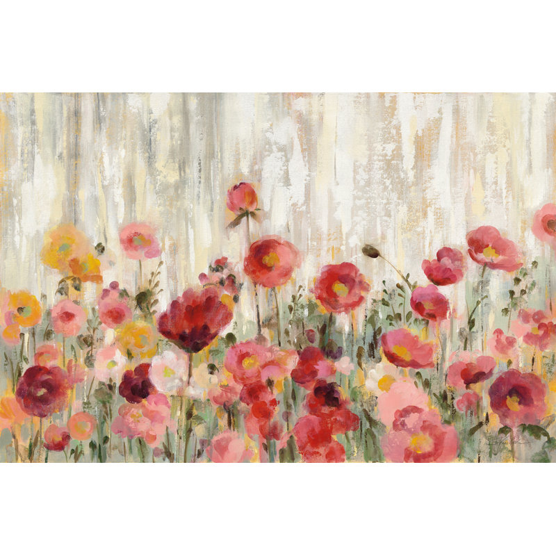 "Sprinkled Flowers" par Silvia Vassileva, impression sur toile, Impression encadrée avec passe-partout, Blanc