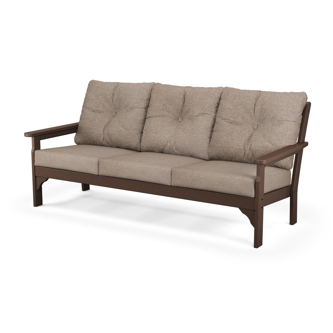 Lakeside Vineyard 74" Wide Outdoor Patio Sofa with Revolution Cushions POLYWOOD® Frame Color/Cushion 