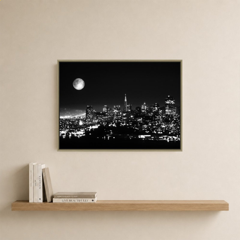 «Midnight Moon» par Danita Delimont - Impression sur toile, 24" H x 34" W, Champagne