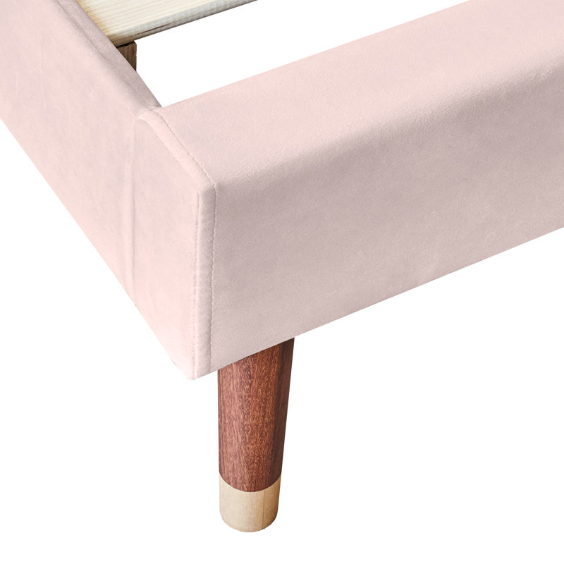 Solna Upholstered Bed, Pink, European Single (90 x 200cm)