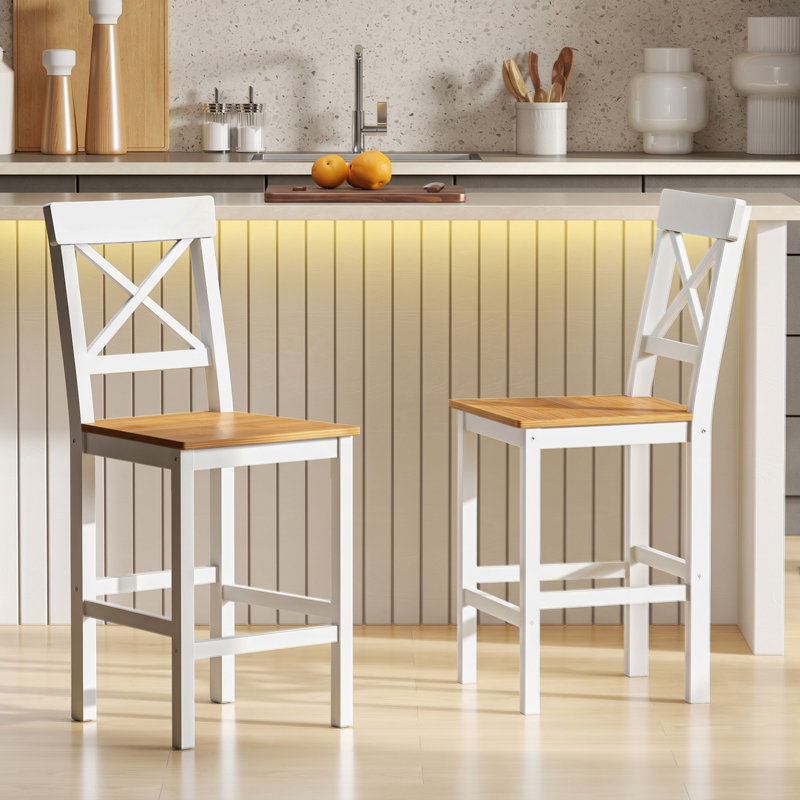 Tabouret de comptoir 23,7 po Kenjuan, Blanc